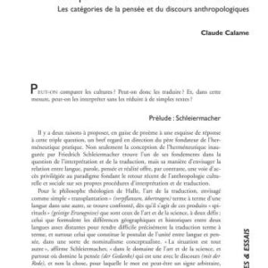 خرید و دانلود نسخه کامل کتاب Interprétation et traduction des cultures. Les catégories de la pensée et du discours anthropologiques