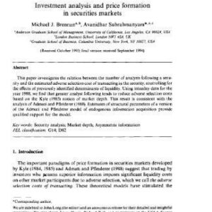 خرید و دانلود نسخه کامل کتاب Investment Analysis And Price Formation In Securities Markets