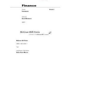 خرید و دانلود نسخه کامل کتاب Investments, Fifth Edition – VOLUME 2