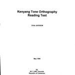 خرید و دانلود نسخه کامل کتاب Kenyang Tone Orthography Reading Test