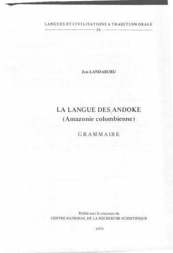خرید و دانلود نسخه کامل کتاب La langue des Andoke (Amazonie colombienne) : grammaire_68b7c1e9708f3.jpeg خرید و دانلود نسخه کامل کتاب La langue des Andoke (Amazonie colombienne) : grammaire