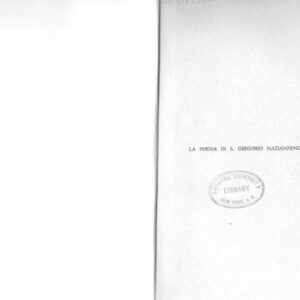 خرید و دانلود نسخه کامل کتاب La poesia di s. Gregorio Nazianzeno Gregory of Nazianzus