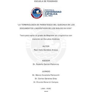 خرید و دانلود نسخه کامل کتاب La terminología de parentesco del quechua en los documentos lingüísticos de los siglos XVI-XVII