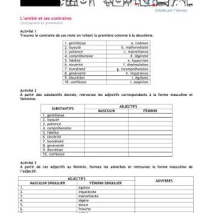 خرید و دانلود نسخه کامل کتاب L’amitié et ses contraires. Une fiche d’activités