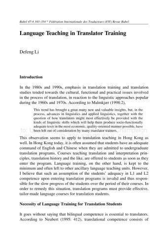 خرید و دانلود نسخه کامل کتاب Language Teaching in Translator Training_68bd2f912b6c2.jpeg خرید و دانلود نسخه کامل کتاب Language Teaching in Translator Training