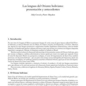 خرید و دانلود نسخه کامل کتاب Las lenguas del Oriente boliviano: presentación y antecedentes