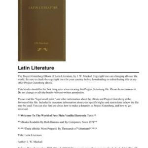 خرید و دانلود نسخه کامل کتاب Latin Literature