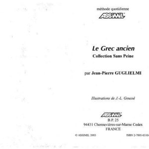 خرید و دانلود نسخه کامل کتاب Le Grec Ancien (Ancient Greek for French Speakers)