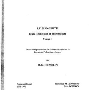 خرید و دانلود نسخه کامل کتاب Le Mangbetu: étude phonétique et phonologique