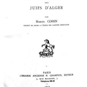 خرید و دانلود نسخه کامل کتاب Le parler arabe des Juifs d’Alger