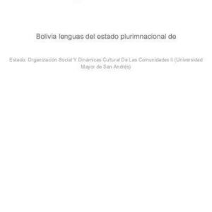 خرید و دانلود نسخه کامل کتاب Lenguas de Bolivia: presentación y antecedentes