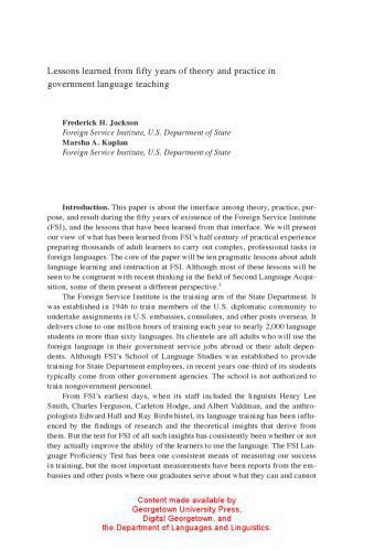 خرید و دانلود نسخه کامل کتاب Lessons learned from fifty years of theory and practice in government language teaching_68bd4f679a450.jpeg خرید و دانلود نسخه کامل کتاب Lessons learned from fifty years of theory and practice in government language teaching