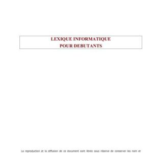 خرید و دانلود نسخه کامل کتاب Lexique informatique pour débutants