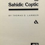 خرید و دانلود نسخه کامل کتاب lntroduction to Sahidic Coptic