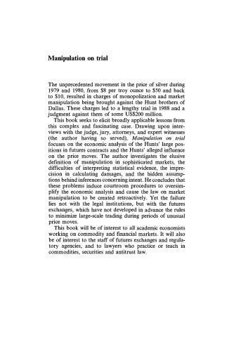 خرید و دانلود نسخه کامل کتاب Manipulation on Trial: Economic Analysis and the Hunt Silver Case_68cbb26f4b730.jpeg خرید و دانلود نسخه کامل کتاب Manipulation on Trial: Economic Analysis and the Hunt Silver Case