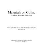 خرید و دانلود نسخه کامل کتاب Materials on Golin: Grammar, Texts and Dictionary