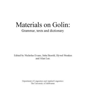 خرید و دانلود نسخه کامل کتاب Materials on Golin: Grammar, Texts and Dictionary