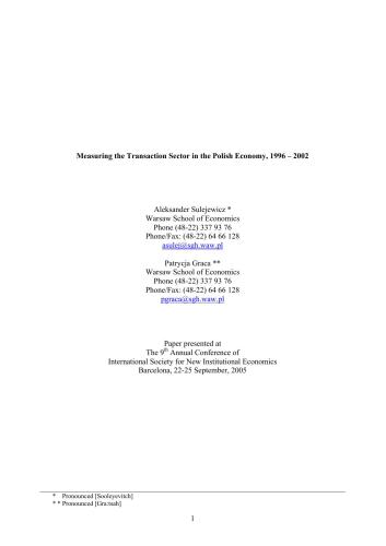 خرید و دانلود نسخه کامل کتاب Measuring the Transaction Sector in the Polish Economy, 1996 – 2002_68ca6f0ececa3.jpeg خرید و دانلود نسخه کامل کتاب Measuring the Transaction Sector in the Polish Economy, 1996 – 2002