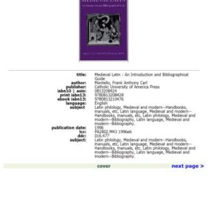 خرید و دانلود نسخه کامل کتاب Medieval Latin: An Introduction and Bibliographical Guide