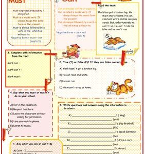 خرید و دانلود نسخه کامل کتاب Modal verbs – can must – worksheet