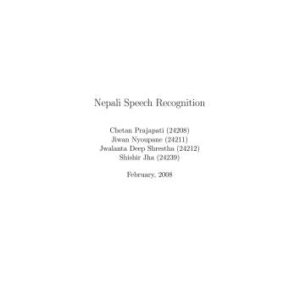 خرید و دانلود نسخه کامل کتاب Nepali Speech Recognition
