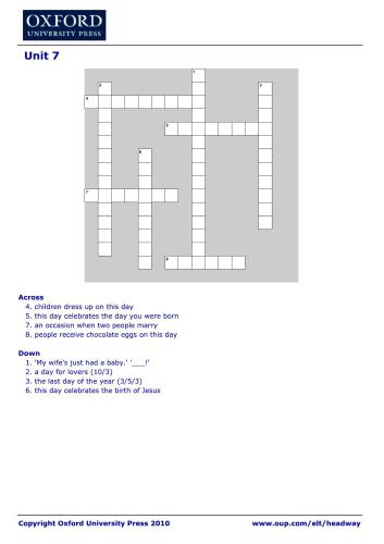 خرید و دانلود نسخه کامل کتاب New Headway Elementary Crossword. Unit 07_68c1be940eeca.jpeg خرید و دانلود نسخه کامل کتاب New Headway Elementary Crossword. Unit 07