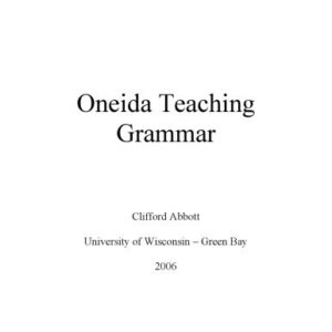 خرید و دانلود نسخه کامل کتاب Oneida teaching grammar