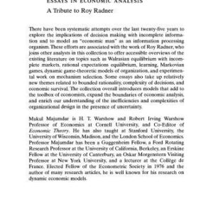 خرید و دانلود نسخه کامل کتاب Organization with Incomplete Information: Essays in Economic Analysis: A Tribute to Roy Radner