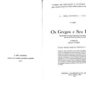 خرید و دانلود نسخه کامل کتاب Os Gregos e seu idioma: manual prático de língua grega clássica e de cultura helênica para uso dos cursos universitários de letras