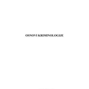 خرید و دانلود نسخه کامل کتاب Osnovi kriminologije