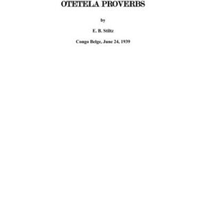 خرید و دانلود نسخه کامل کتاب Otetela Proverbs