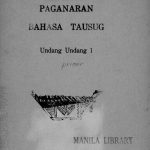 خرید و دانلود نسخه کامل کتاب Paganaran Bahasa Tausug. Undang Undang 1