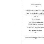 خرید و دانلود نسخه کامل کتاب Pamphile et Eusèbe de Césarée : Apologie pour Origène, suivi de Rufin d’Aquilée, Sur la falsification des livres d’Origène