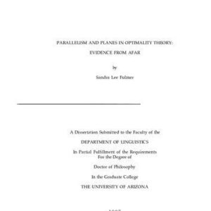 خرید و دانلود نسخه کامل کتاب Parallelism and planes in optimality theory: evidence from Afar