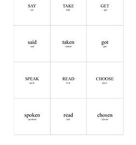 خرید و دانلود نسخه کامل کتاب Past Participle Memory Game (Worksheet)
