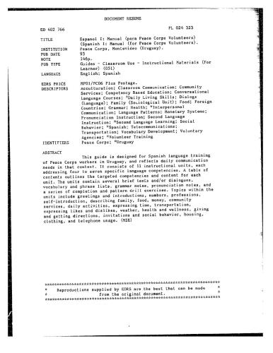 خرید و دانلود نسخه کامل کتاب Peace Corps, Montevideo (Uruguay). Espanol I: Manual (para Peace Corps Volunteers) (Spanish I: Manual (for Peace Corps Volunteers)_68bc63ceb29f5.jpeg خرید و دانلود نسخه کامل کتاب Peace Corps, Montevideo (Uruguay). Espanol I: Manual (para Peace Corps Volunteers) (Spanish I: Manual (for Peace Corps Volunteers)