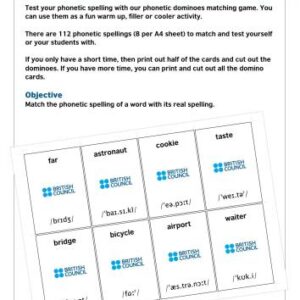 خرید و دانلود نسخه کامل کتاب Phonetic dominoes board game