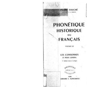 خرید و دانلود نسخه کامل کتاب Phonétique historique du français – Les consonnes et index général
