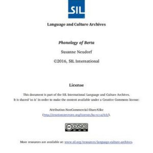 خرید و دانلود نسخه کامل کتاب Phonology of Berta