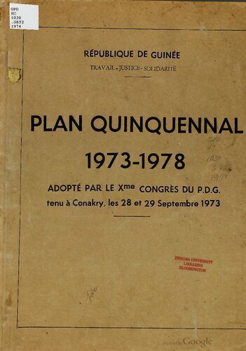 خرید و دانلود نسخه کامل کتاب Plan quinquennal 1973-1978 adopté par le Xme congrès du P.D.G. tenu à Conakry, les 28 et 29 Septembre 1973_68c8772ed4490.jpeg خرید و دانلود نسخه کامل کتاب Plan quinquennal 1973-1978 adopté par le Xme congrès du P.D.G. tenu à Conakry, les 28 et 29 Septembre 1973