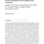 خرید و دانلود نسخه کامل کتاب Practice Orientation in the Teaching of LSP Translation