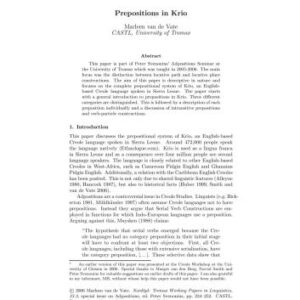 خرید و دانلود نسخه کامل کتاب Prepositions in Krio
