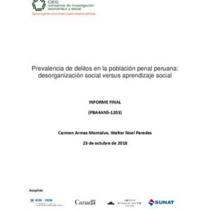خرید و دانلود نسخه کامل کتاب Prevalencia de delitos en la población penal peruana: desorganización social versus aprendizaje social