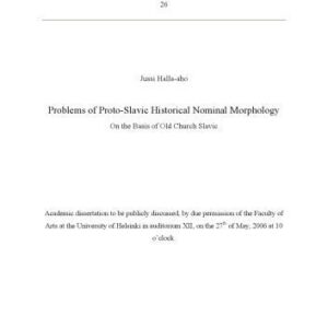 خرید و دانلود نسخه کامل کتاب Problems of Proto-Slavic Historical Nominal Morphology: On the Basis of Old Church Slavic (Slavica Helsingiensia)