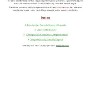 خرید و دانلود نسخه کامل کتاب Pronunciación y escritura quechua y aimara