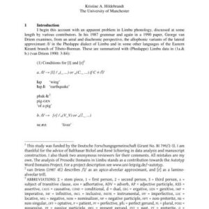 خرید و دانلود نسخه کامل کتاب Prosodic and Grammatical Domains in Limbu