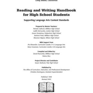 خرید و دانلود نسخه کامل کتاب Reading and Writing Handbook for High School Students