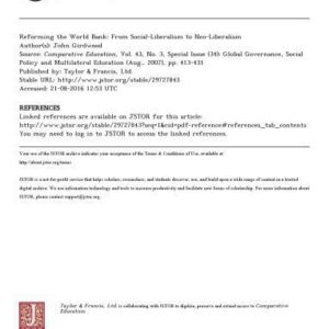 خرید و دانلود نسخه کامل کتاب Reforming the World Bank: From Social-Liberalism to Neo-Liberalism