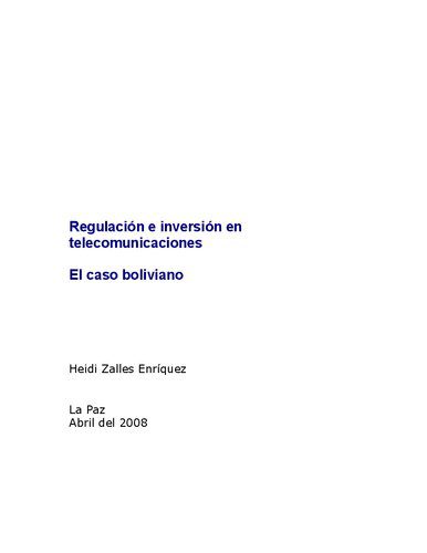 خرید و دانلود نسخه کامل کتاب Regulación e inversión en telecomunicaciones. El caso boliviano_68c80b332631b.jpeg خرید و دانلود نسخه کامل کتاب Regulación e inversión en telecomunicaciones. El caso boliviano