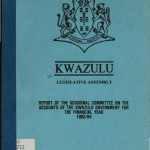 خرید و دانلود نسخه کامل کتاب Report of the Sessional Committee on the Accounts of the Kwazulu government for the financial year 1983/84